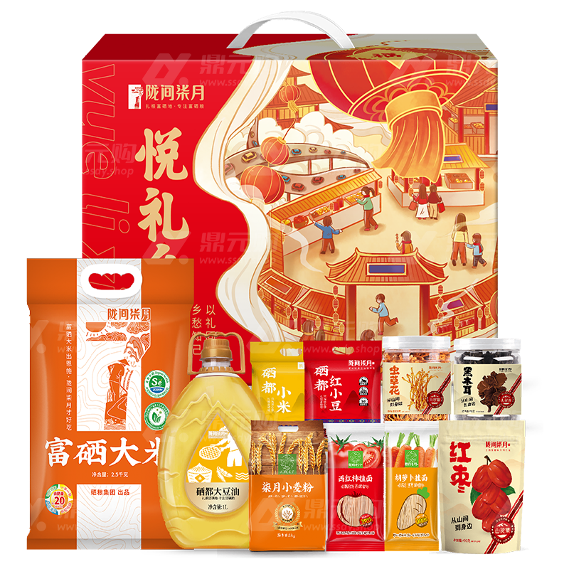 陇间柒月 悦礼乡伴 粮油礼盒 6350 单位：盒