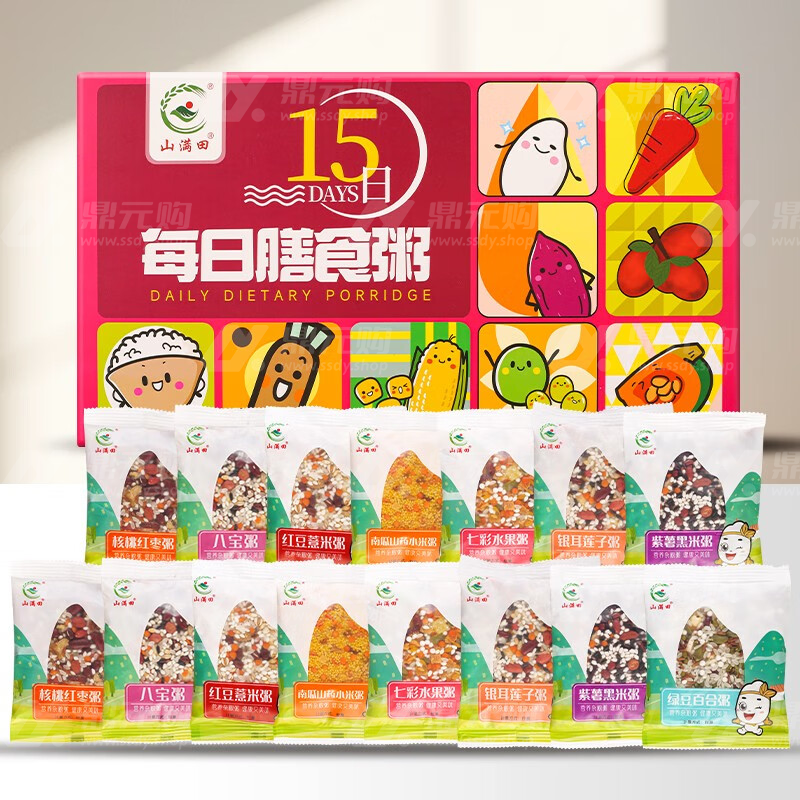 山满田 杂粮粥礼盒 15日膳食粥 1.8kg 单位：盒